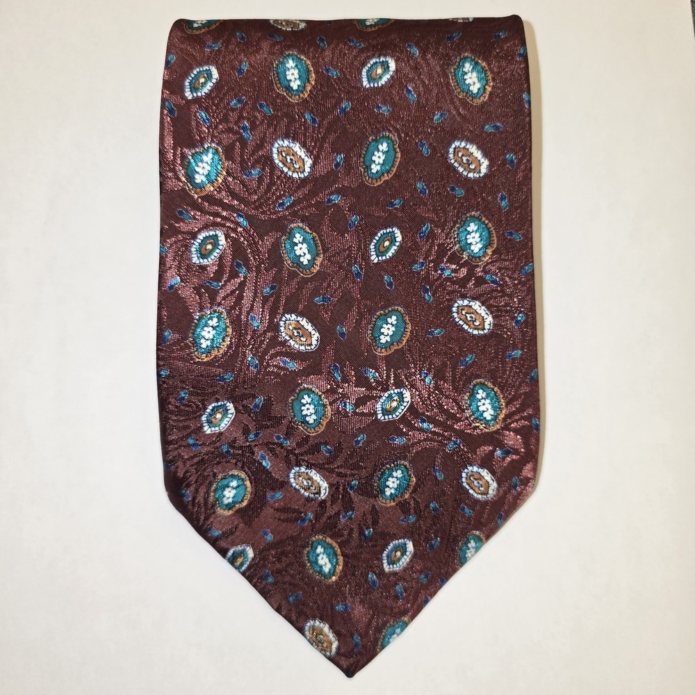 Christian Dior Monsieur Vintage Burgandy Floral Neck Tie Fancy